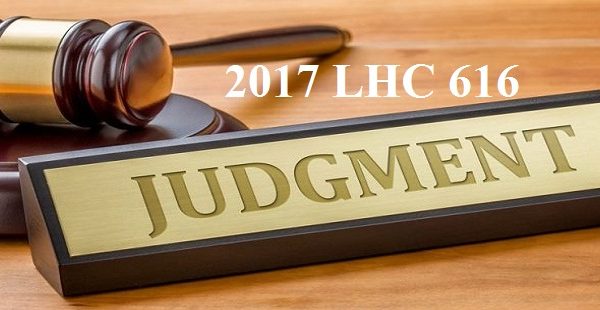 2017 LHC 616 Judgment Vide Order 7 Rule 11 Writ Petition