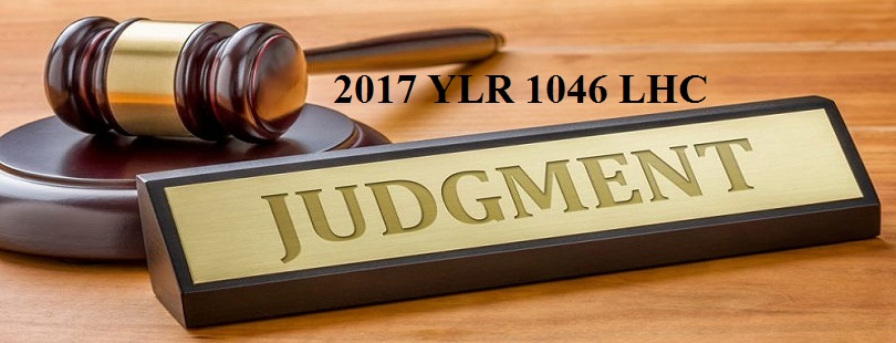2017 YLR 1046 LHC Judgment Time Essence of the Contract