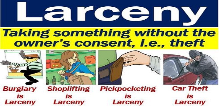 Theft and Larceny in Law, Meaning, Difference, Examples, Types