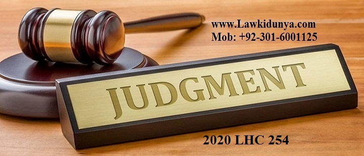 2020 LHC 254 Judgment for Banking Court Dispute