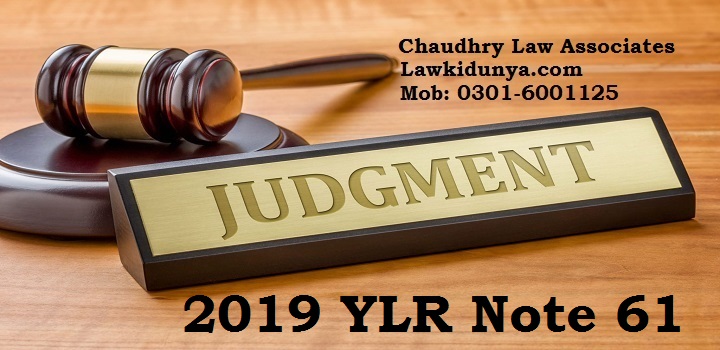 2019 YLR Note 61 Judgment Section 322 & 427 PPC Qatl-bis-Sabab