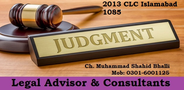 2013 CLC Islamabad 1085 Case Laws Recovery of Maintenance Allowance