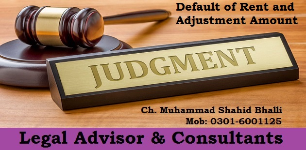 2013 CLC Sindh 1110 Default of Rent and Adjustment Amount