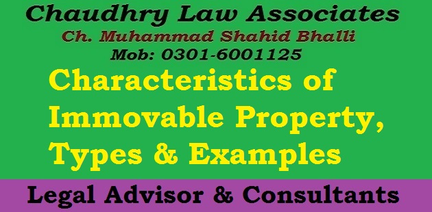 Characteristics of Immovable Property in Law, Types & Examples