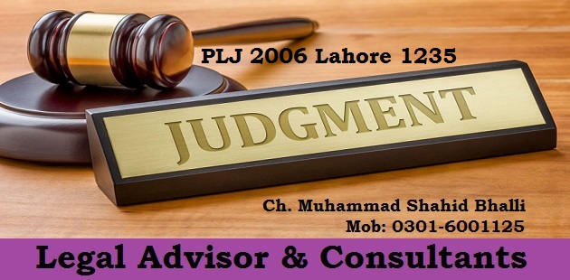 PLJ 2006 Lahore 1235 Judgment Illegal Dispossession Act 2005