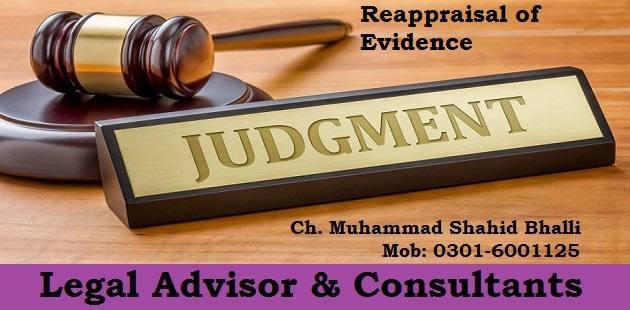 PLJ 2019 SC CrC 575 Reappraisal of Evidence Case Laws