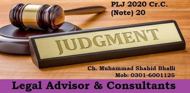 PLJ 2020 Cr.C. (Note) 20 Judgment Section 498(2) PPC