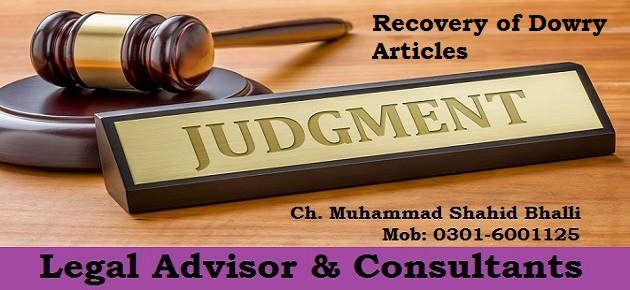 Recovery of Dowry Articles 2002 SCMR 701 Case Laws